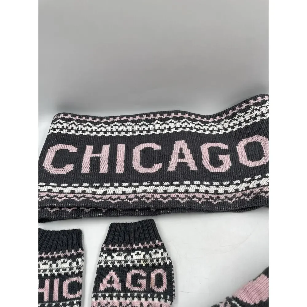 Robin Ruth 3-Piece “Chicago” Bon Bon Winter Accessories (Hat, Gloves, Scarf)